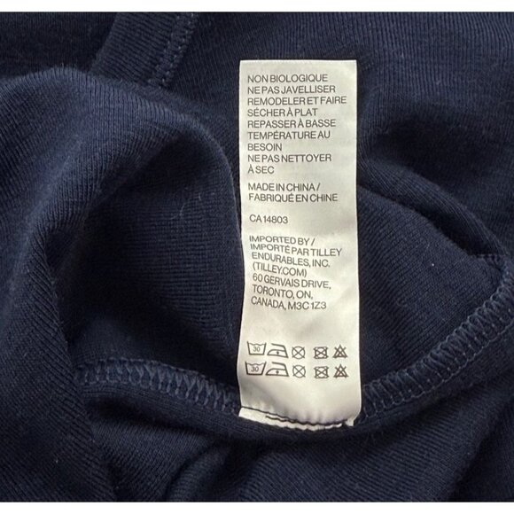 Tilley Stretch Merino Wool Crewneck Short Sleeve Top T-Shirt Navy Blue Size S - Picture 8 of 9